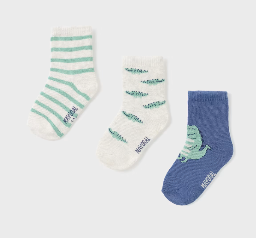 Bildschirm-foto-2024-02-25-um-14-05-40 Mayoral Socken 3er Set Krokodil - gestreift/Krokodile/Jeans