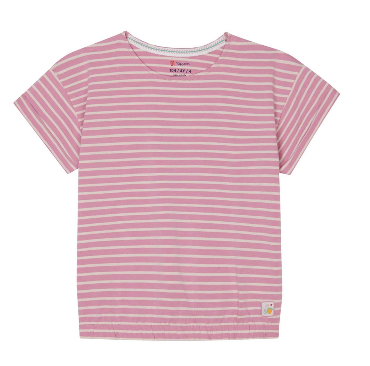 Noppies Napels kurzarm T-Shirt Lilas Rosa Beeren Gestreift - SALE