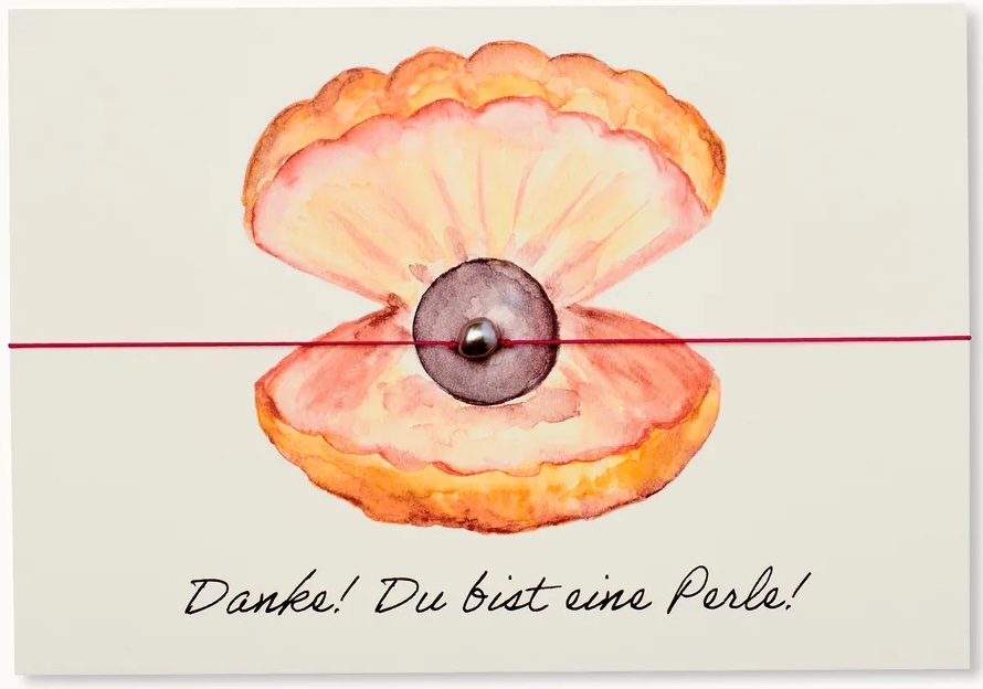 B005_1296x By Vivi Schmuck Postkarte - Danke! Du bist eine Perle!
