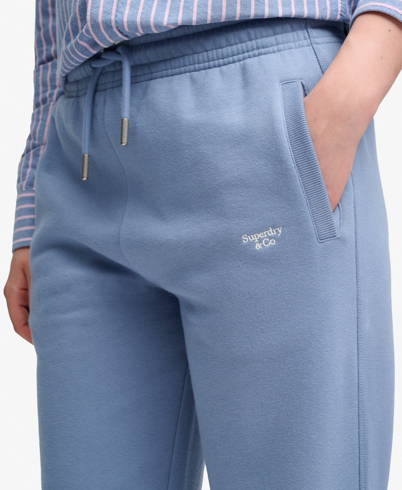 Superdry Damen Signature Jogginghose mit Bündchen und Stickerei - Tidal Blau