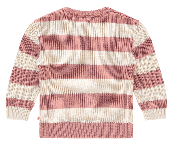 Babyface Strickpulli Pullover Ecru und Altrosa Gestreift