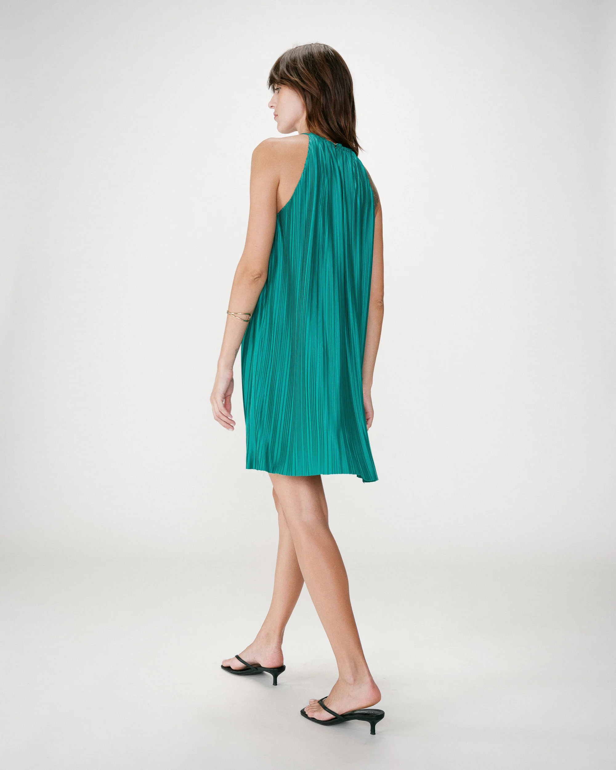 Grace & Mila WILONA Cocktail Kleid mit Plissee in Emerald Grün Grace & Mila WILONA Cocktail Kleid mit Plissee in Emerald Grün