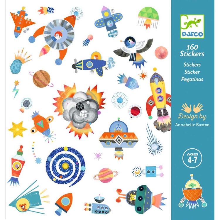 DJ09270-Sticker-Interstellar-1 Djeco Stickers Interstellar - Weltall & Rakete