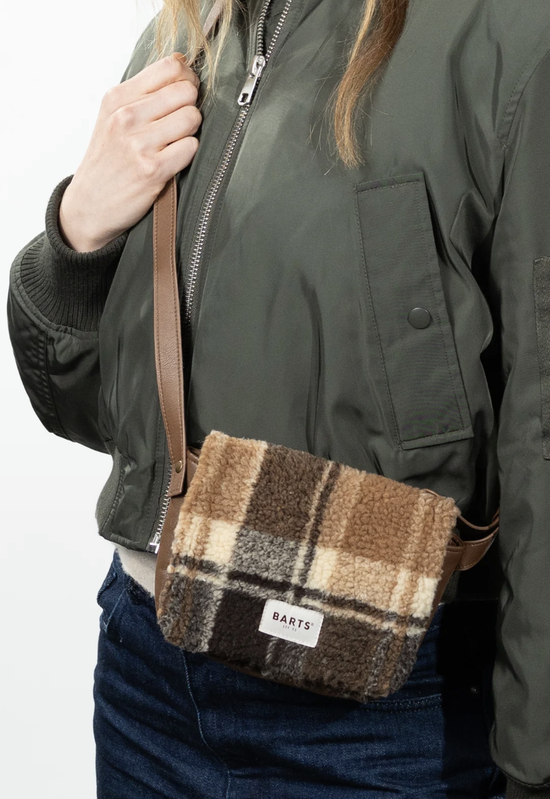 Barts Bugbane Shoulderbag/Schultertasche Kunstfell - Dark Braun - Kariert