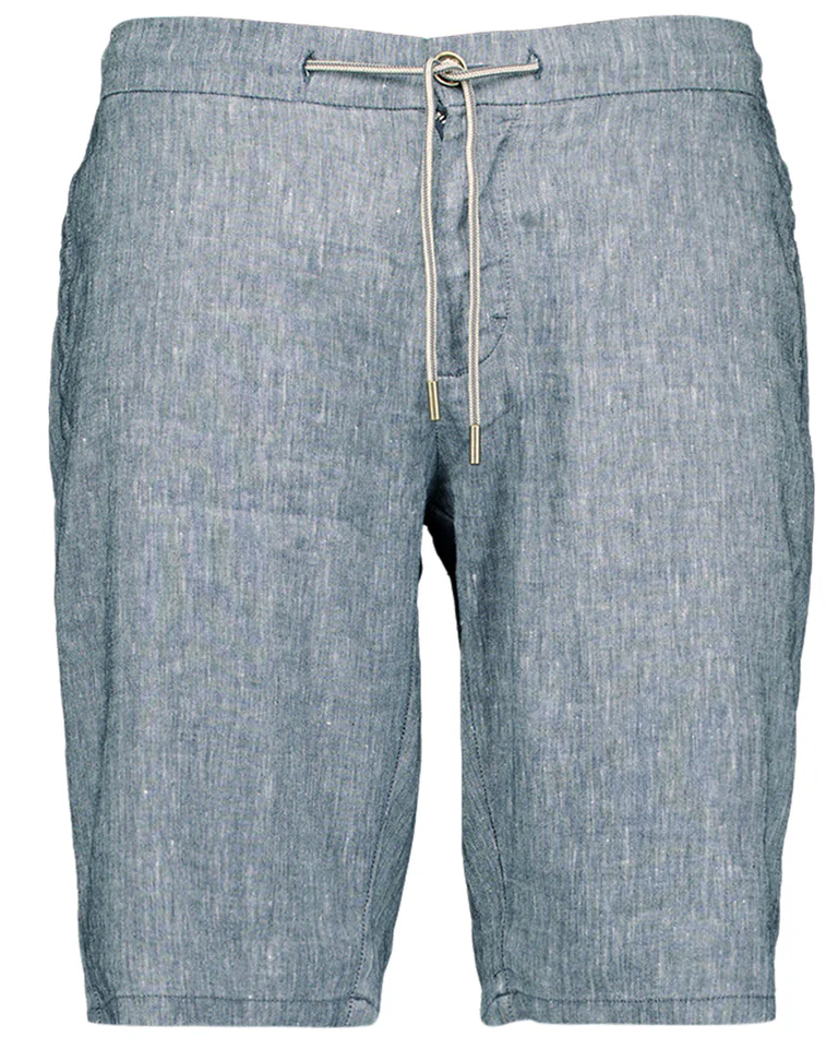 No Excess Herren Chinoshort aus Leinen in Blau