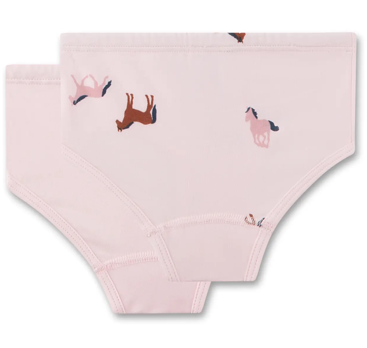 Sanetta Mädchen Slips Unterwäsche Set - Rosa Unifarbe + Pferde Sanetta Mädchen Slips Unterwäsche Set - Rosa Unifarbe + Pferde