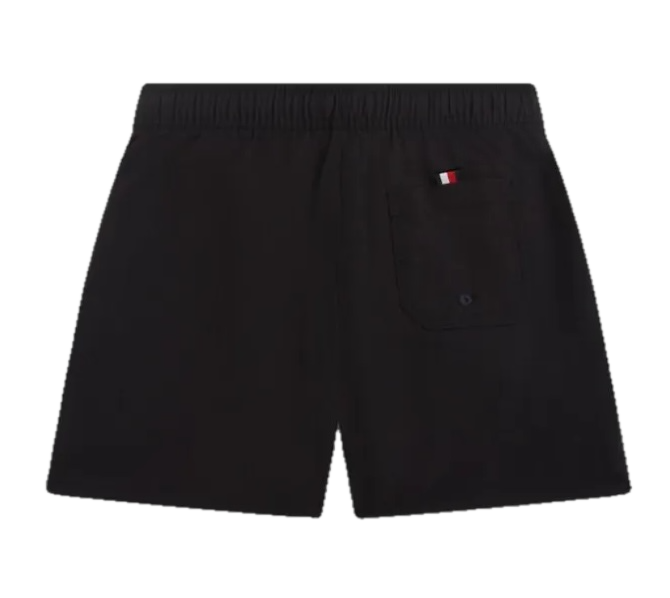 Tommy Hilfiger Badeshorts Mittellang mit originaler Logo-Stickerei - Schwarz Tommy Hilfiger Badeshorts Mittellang mit originaler Logo-Stickerei - Schwarz