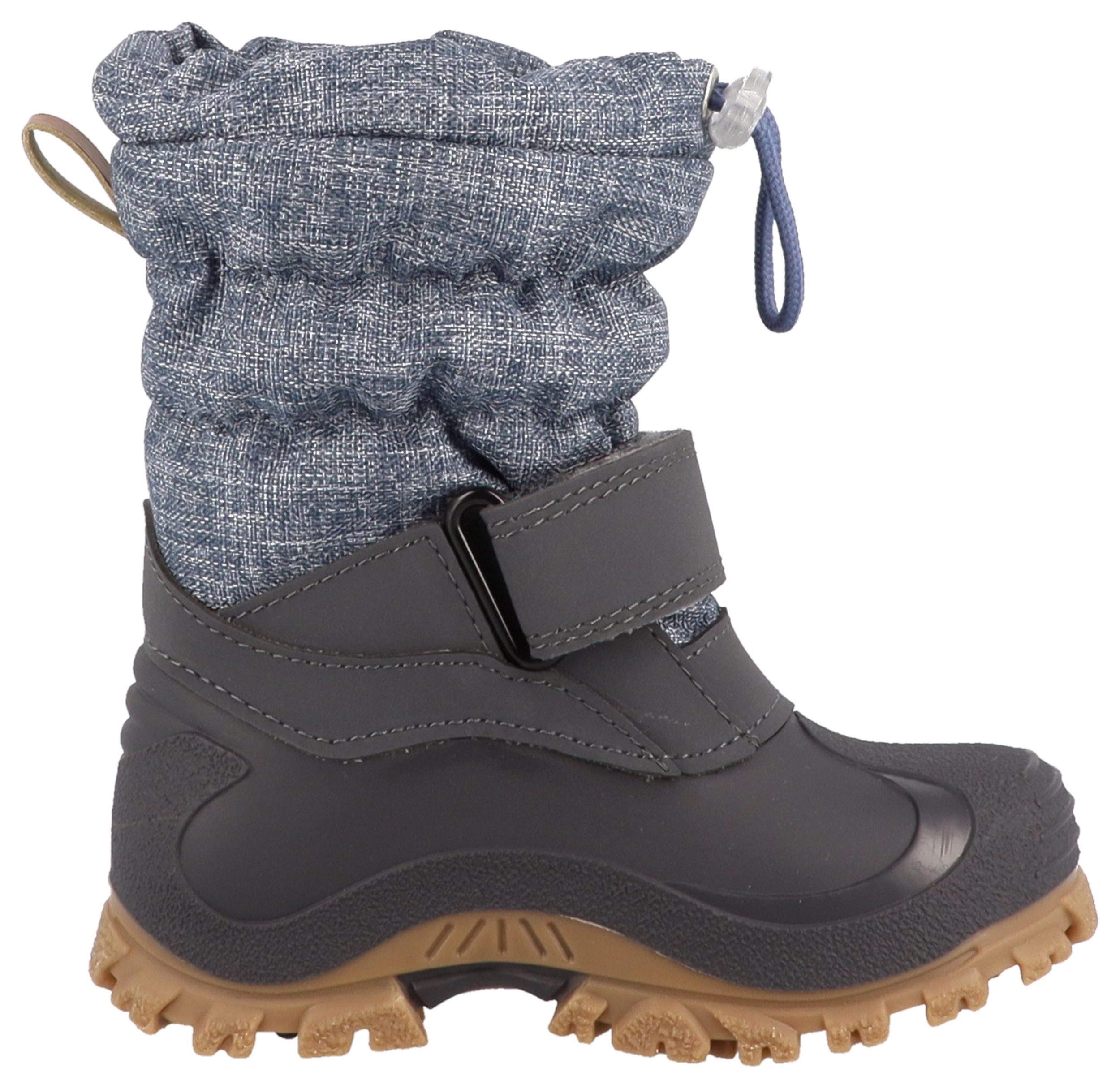 Lurchi FINN Kinder Schneestiefel mit Futter und Gummisohle - Denim/Jeansblau 