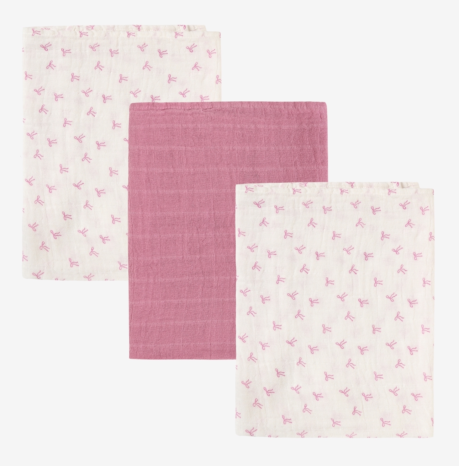 Pippi Muselintücher Set in Beige Rosa & Creme - Schleifen