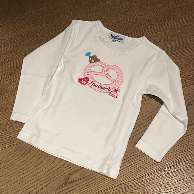 P.Eisenherz Langarm T-Shirt "Spazerl" mit Rosa Vichy Karo Brezel mit Tironler Hut