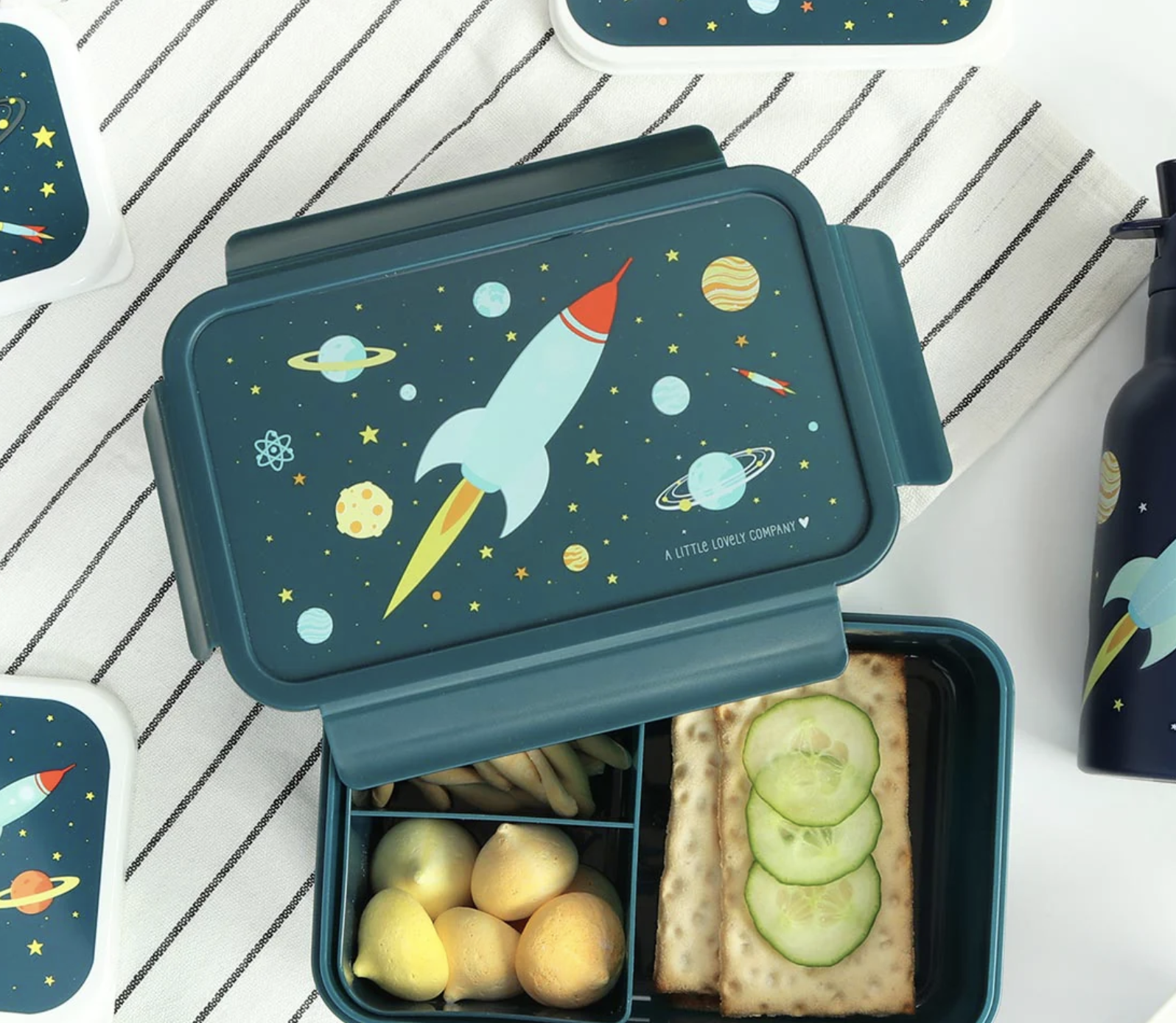 A Little Lovely Company Bento Box Brotzeitbox Lunchbox - Weltraum A Little Lovely Company Bento Box Brotzeitbox Lunchbox - Weltraum