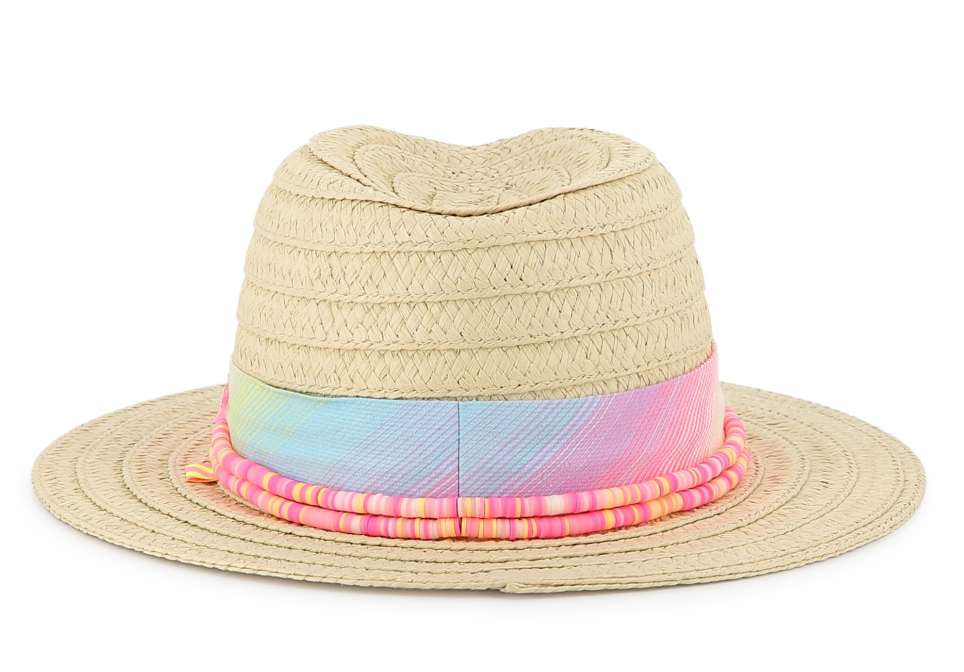 Billieblush Sommerhut mit Pastell Regenbogen Band
