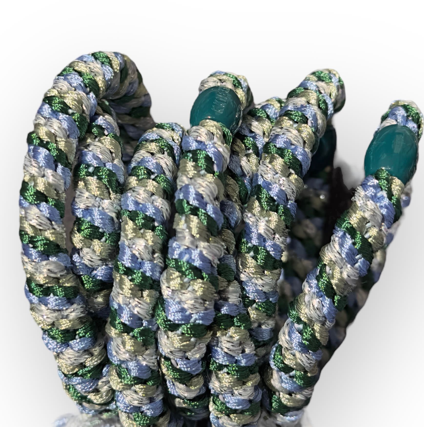 Kknekki Haargummi/Armband - Grün Hellblau & Creme 1 Stück