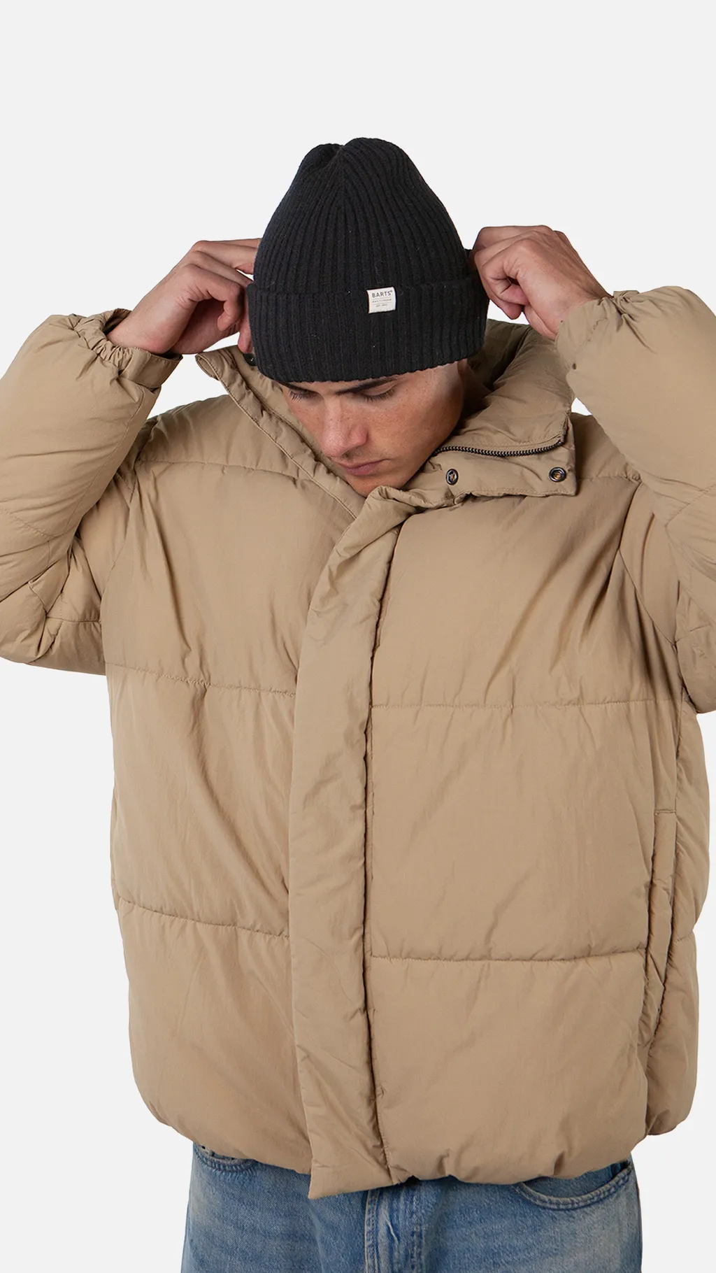 Barts Habarana Unisex Beanie Mütze mit Krempe Gerippt in Schwarz
