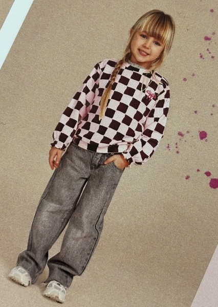 Babyface Stains & Stories Sweatshirt Beere Rosa Schachbrett