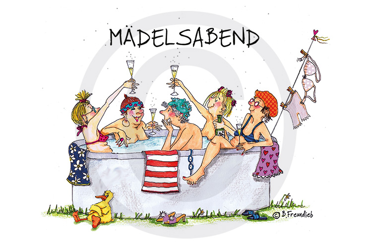 Sweet Design Grußkarte - Mädlsabend