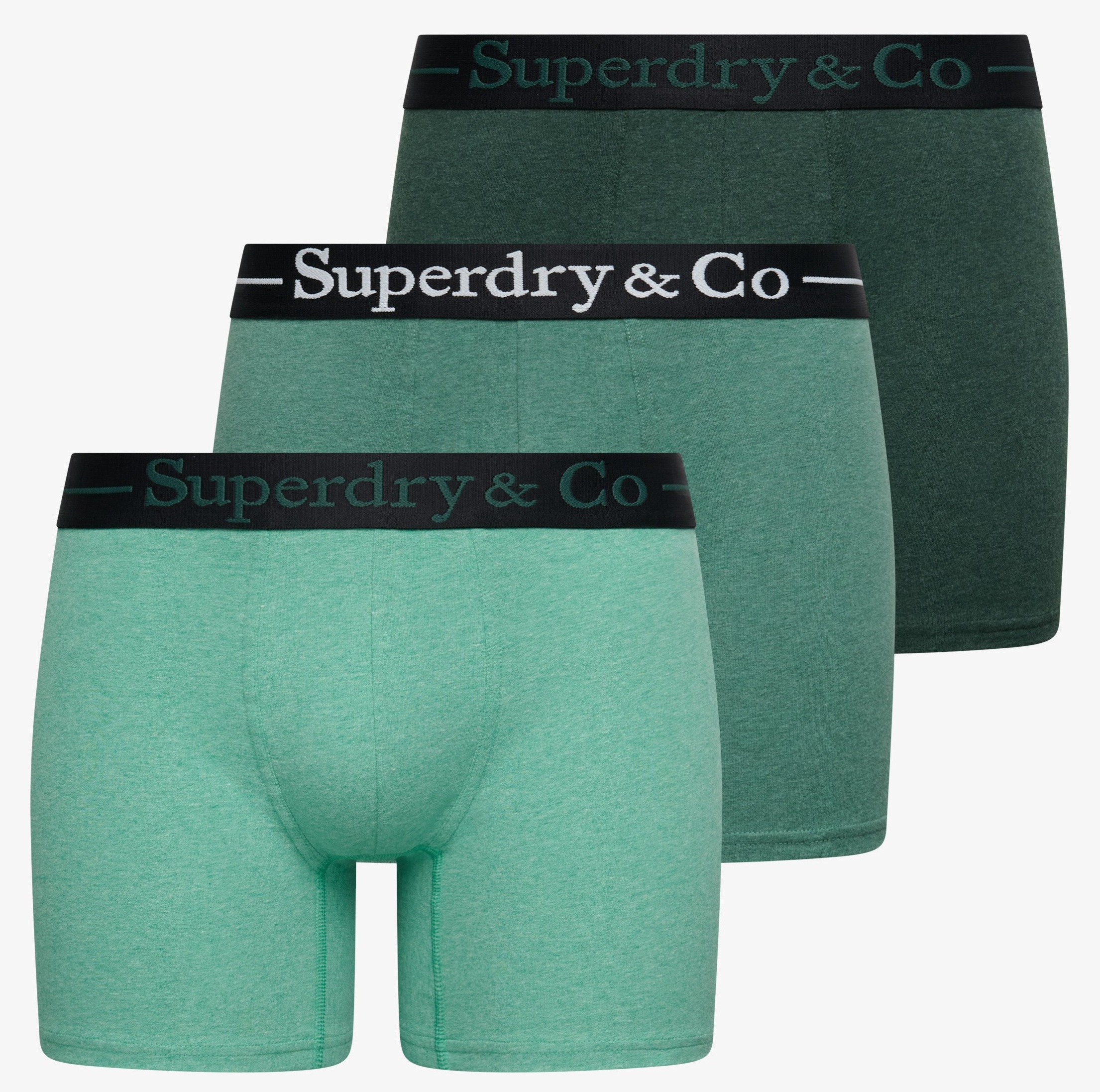 Superdry Herren Boxer 3er Set - Forest Marl/Green Marl/Green Gift Superdry Herren Boxer 3er Set - Forest Marl/Green Marl/Green Gift
