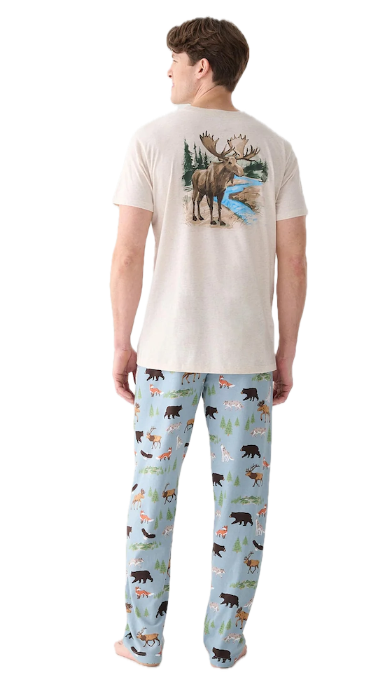 Little Blue House Wilderness Moose T-Shirt für Herren in Creme - Elch Little Blue House Wilderness Moose T-Shirt für Herren in Creme - Elch