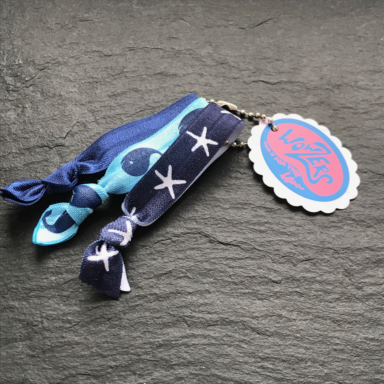 Wowzers Hair Ties Set von 3 Armbänder / Haargummis - Navy Whales