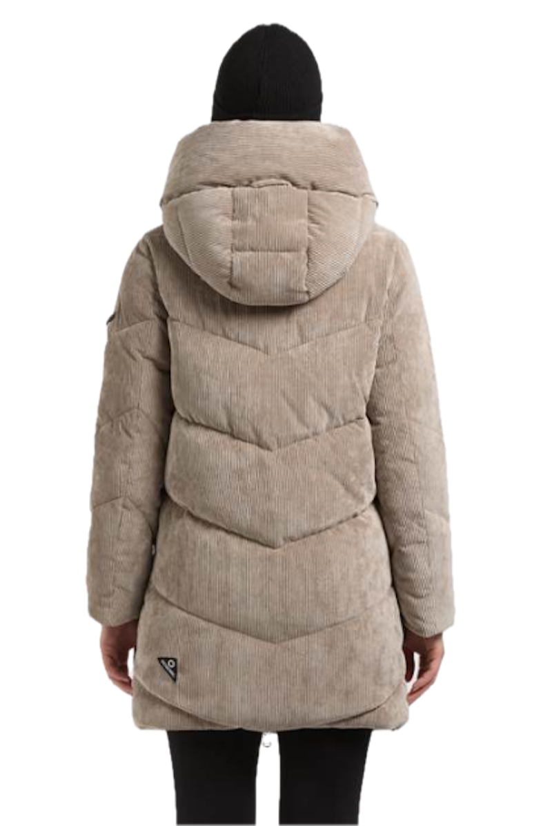 KHUJO Kattie Damen Wintermantel in Cord-Optik – Warmer Steppmantel mit großer Kapuze KHUJO Kattie Damen Wintermantel in Cord-Optik – Warmer Steppmantel mit großer Kapuze