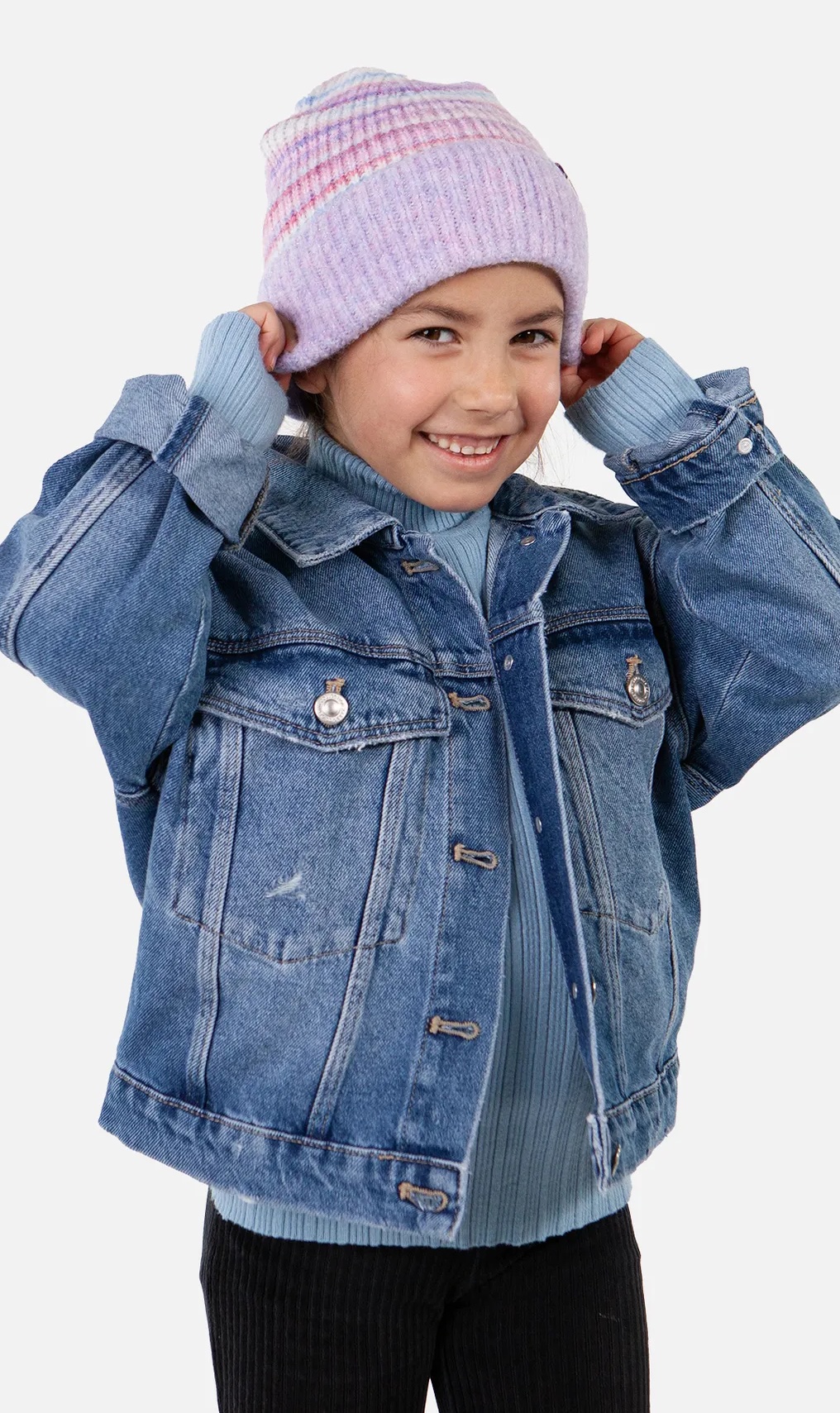 Barts Kids Lianan Beanie Mütze in Flieder mit Lurex und Rosa Türkis Lila Streifen Barts Kids Lianan Beanie Mütze in Flieder mit Lurex und Rosa Türkis Lila Streifen
