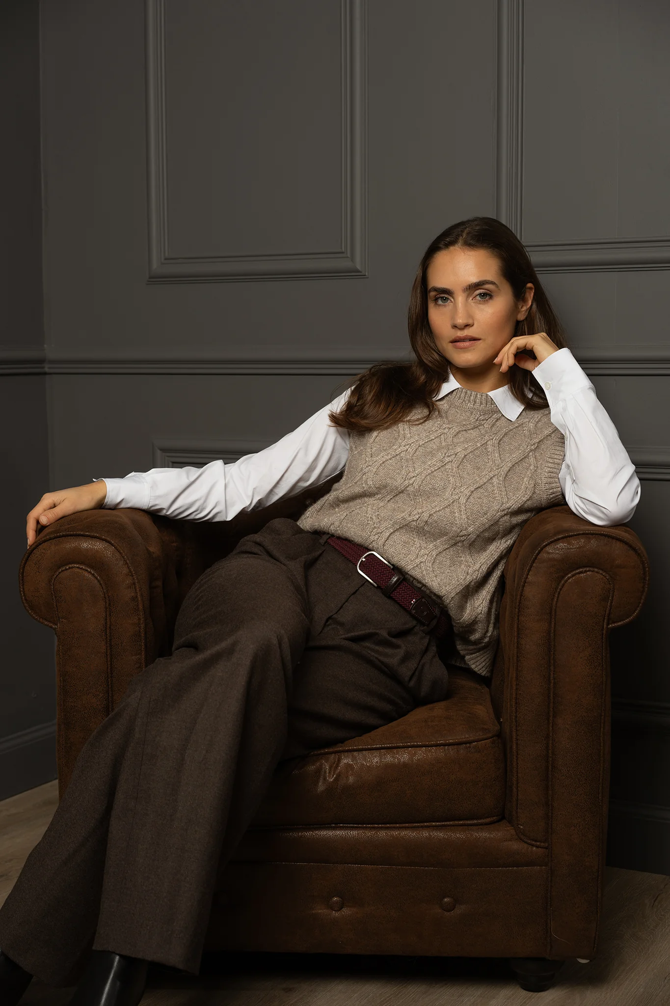 La Boucle Kensington Stretch Gürtel Mono - Burgundy Rot La Boucle Kensington Stretch Gürtel Mono - Burgundy Rot