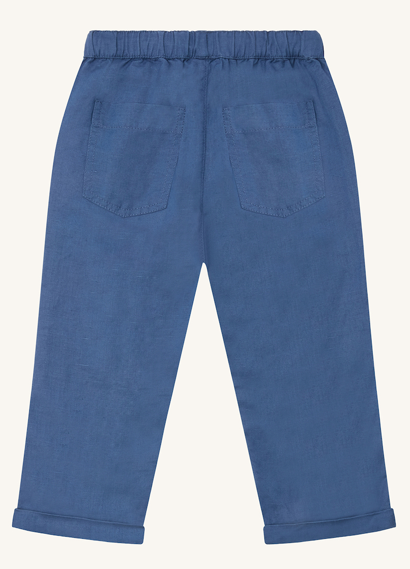 Hust & Claire Thure Leinen Hose in Marine Blau mit Kordelzug