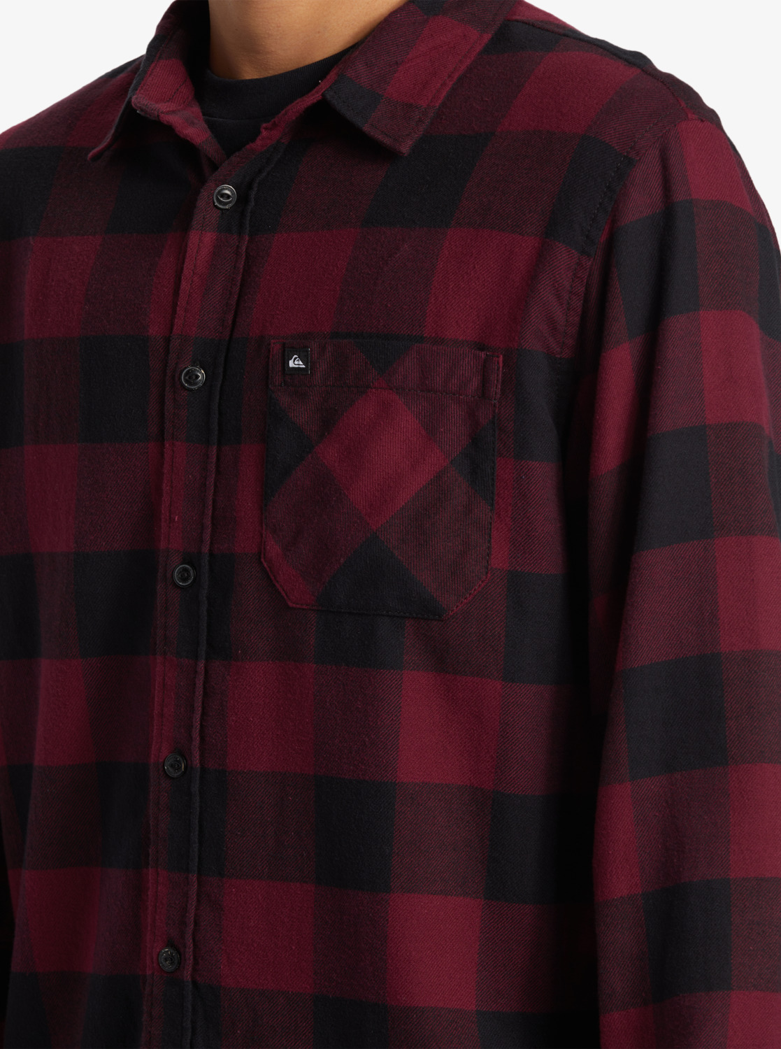 Quiksilver Buffalo Classic Flanellhemd für Männer - Wine/Rot-Schwarz kariert