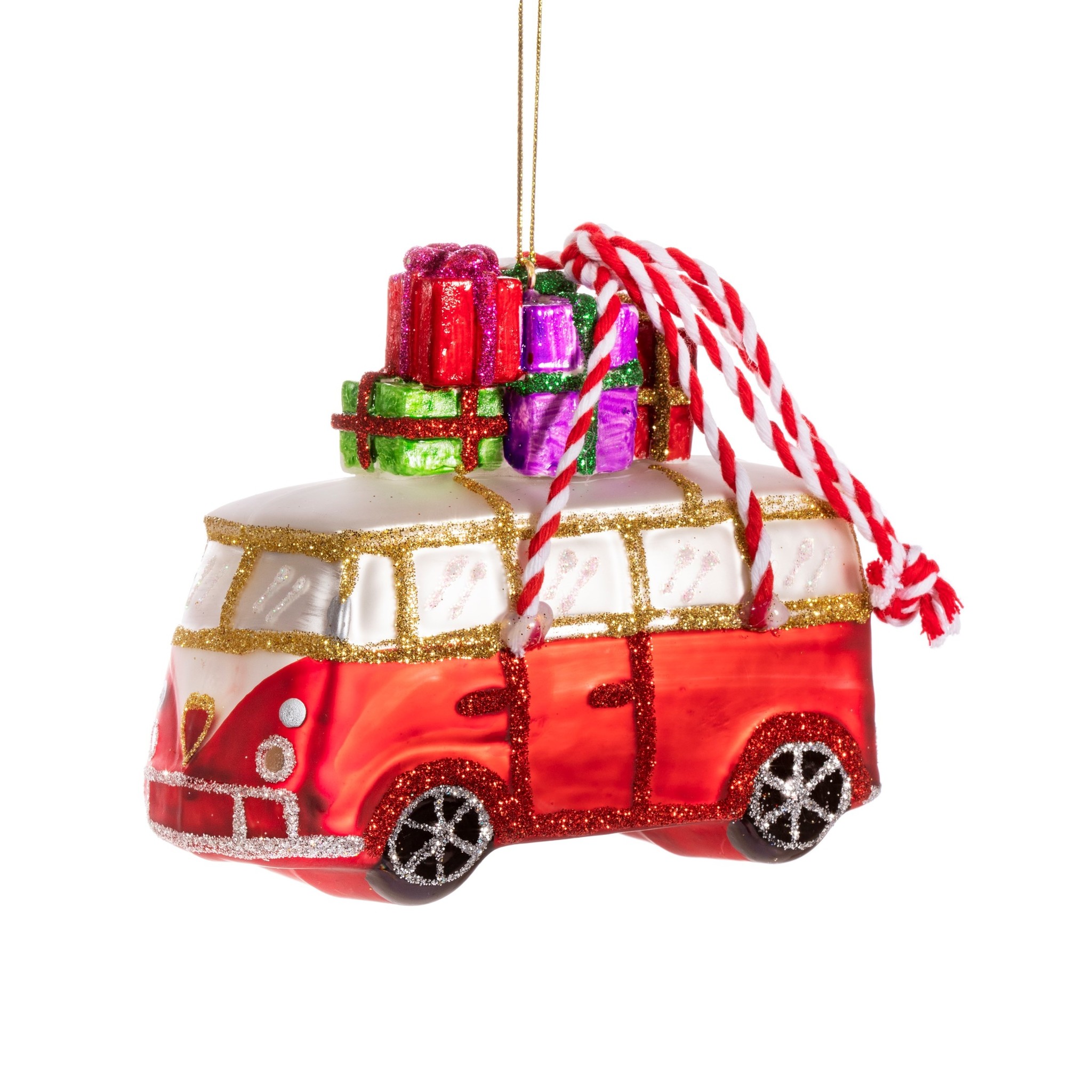 Sass & Belle Weihnachtsdekoration Anhänger Camper Van mit Geschenke