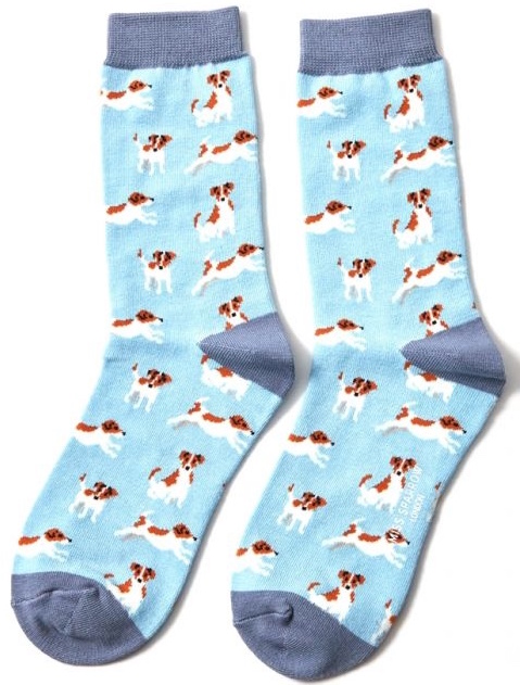 Miss-Sparrow-Socken-Bamboo-Jack-Russells-Puderblau Miss Sparrow Socken Bambus Jack Russells Puderblau