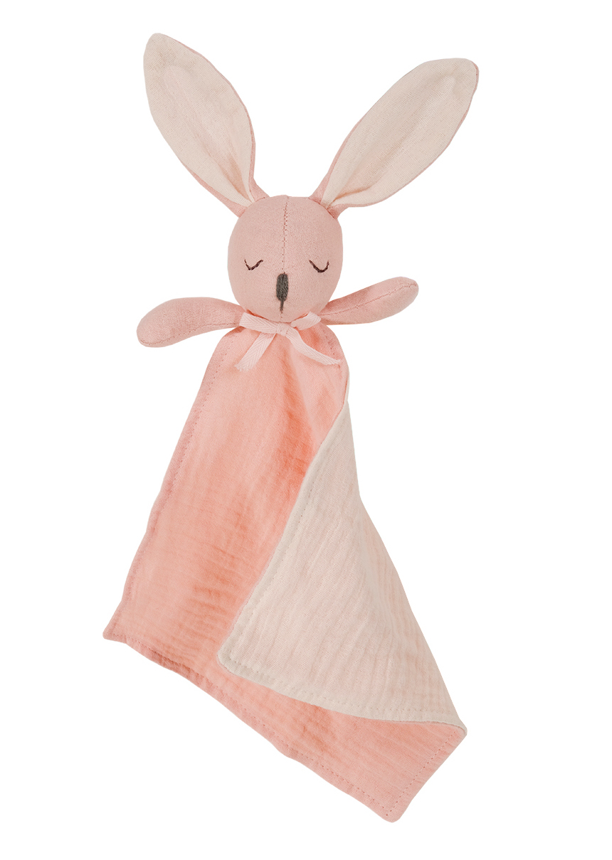 270000565000017 Maximo Schnuffeltuch Musselin in Rosa - Hase