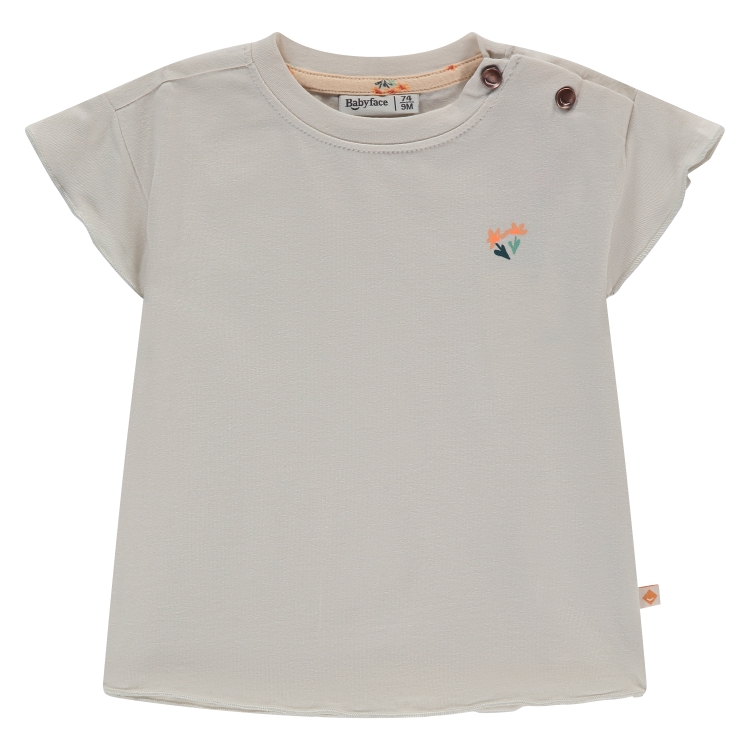 Babyface Kurzarm T-Shirt in Ivory Creme mit Blume