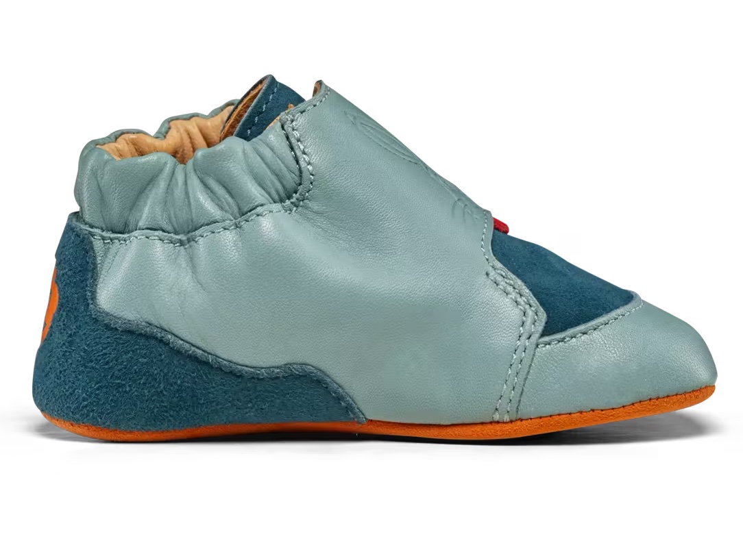Affenzahn Krabbelschuh Leder Crawly in Blau - Hase