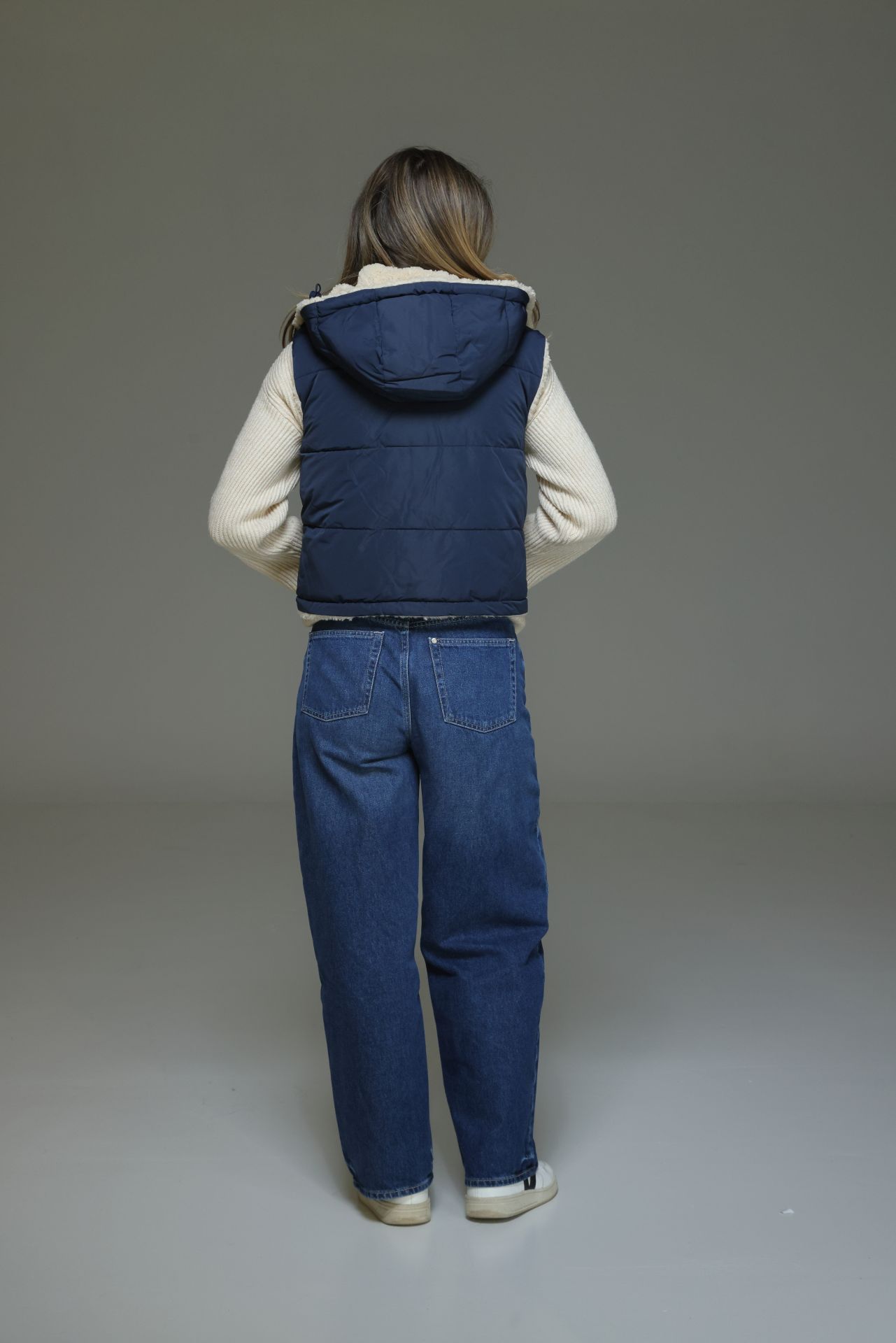 Lara Lauren BOA kurze Wendeweste mit Kapuze Navy & Teddyfell - SALE Lara Lauren BOA kurze Wendeweste mit Kapuze Navy & Teddyfell - SALE