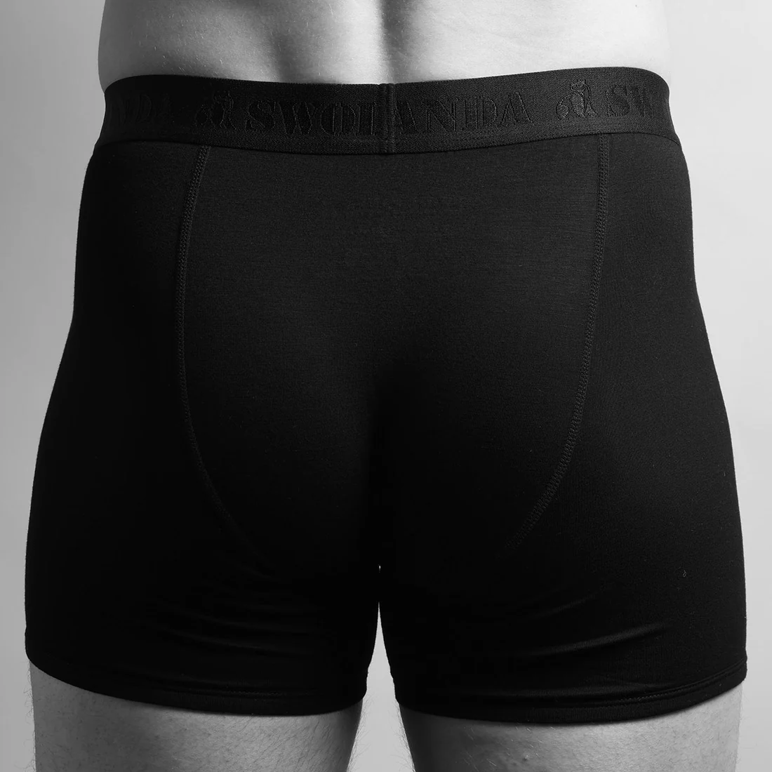Swole Panda Bambus Herren Unterwäsche - Boxer Short - Unifarbe Schwarz Swole Panda Bambus Herren Unterwäsche - Boxer Short - Unifarbe Schwarz