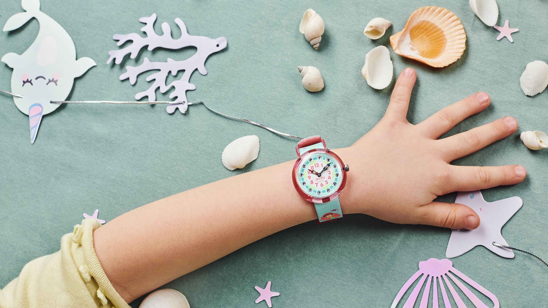 D6D86BE7-41FA-4BA3-82C0-9E618DD6CC8C Flik Flak Uhr Kinderuhr - Mermailicious - Meerjungfrauen rosa/hellblau