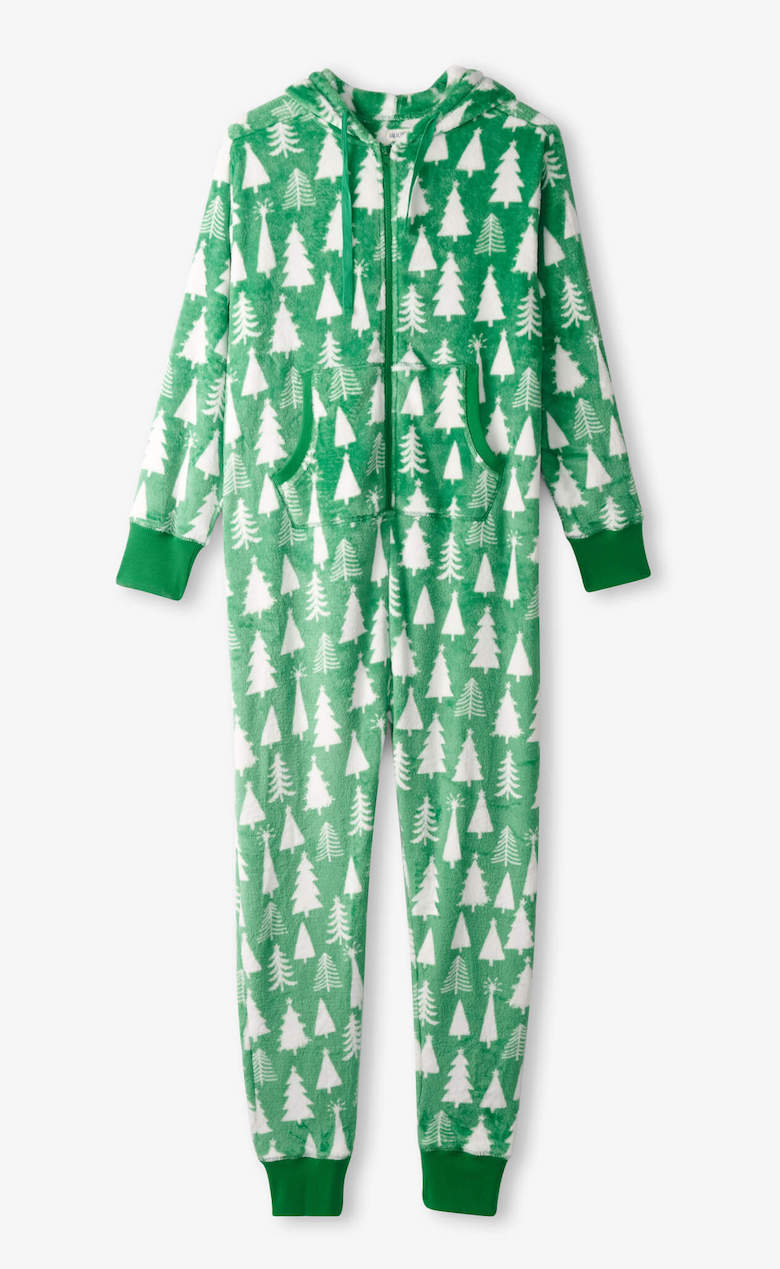 Littlle Blue House Fleece-Overall - Weihnachtsbäume mit Kapuze für Erwachsene - SALE