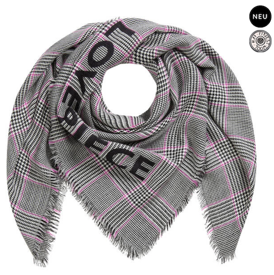 Codello Karo-Tuch "LOVE PIECE" aus weicher Wolle - Dark Pink & Schwarz Karo - SALE