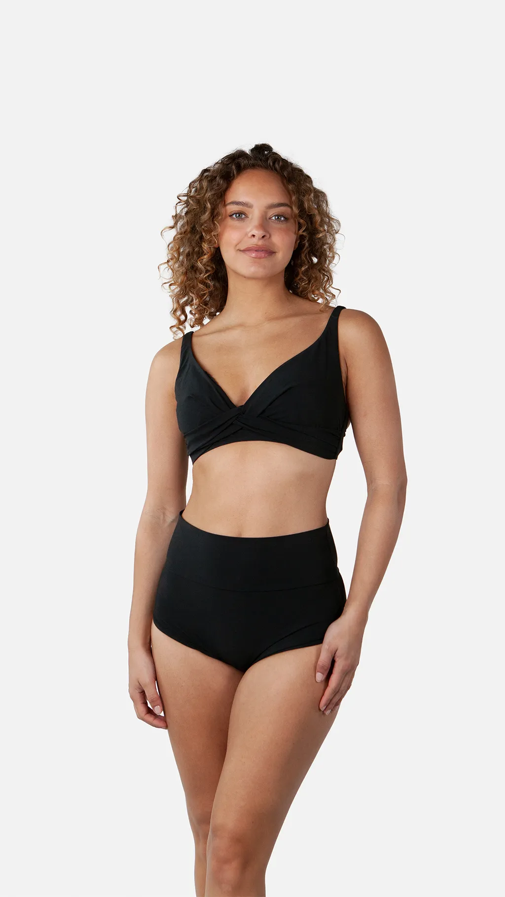 Barts Bikini Top - Solid Cross Halter Full in Schwarz - E Cup