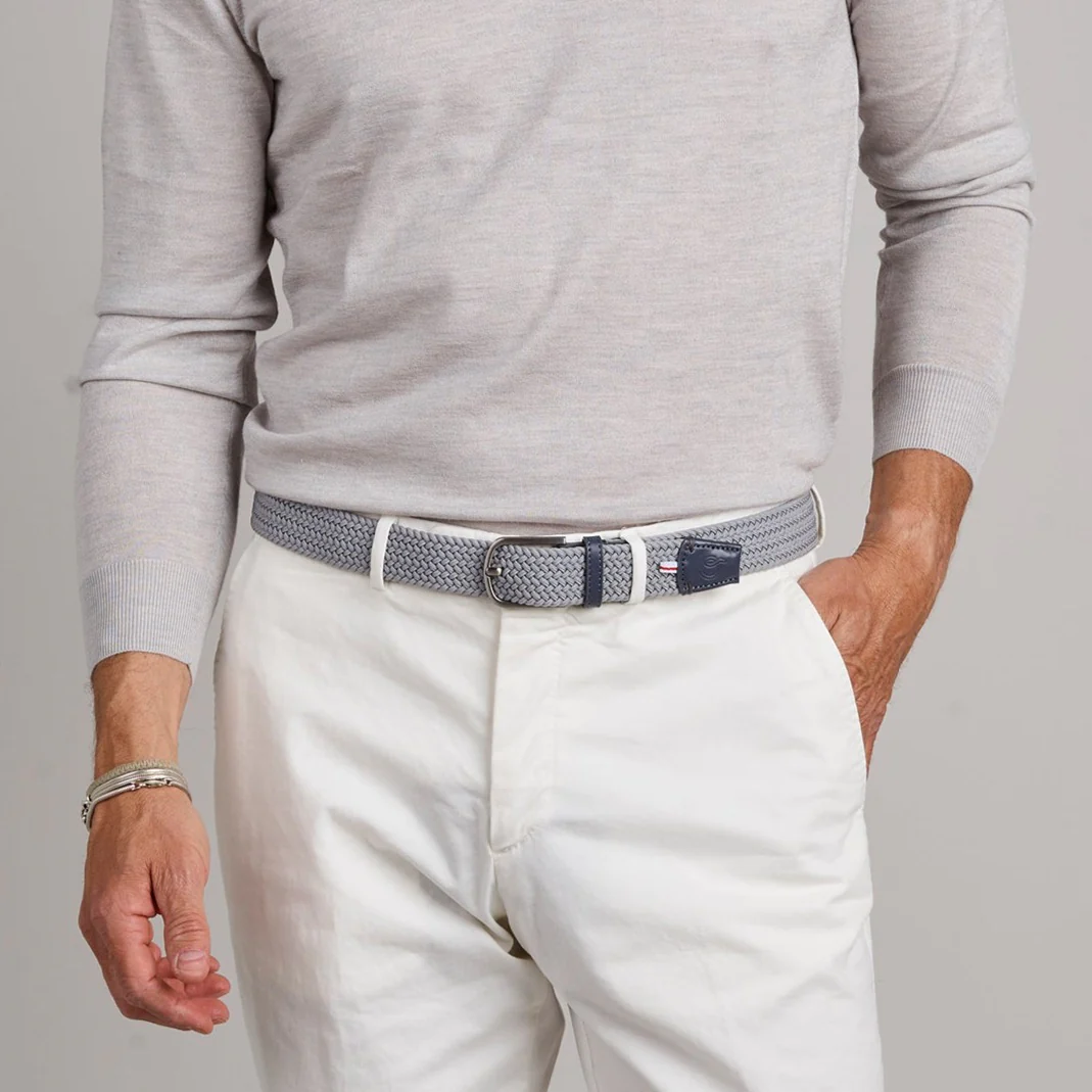 La Boucle FORTE DEL MARMI Herren Stretch Gürtel Mono Glacier Grey Grau