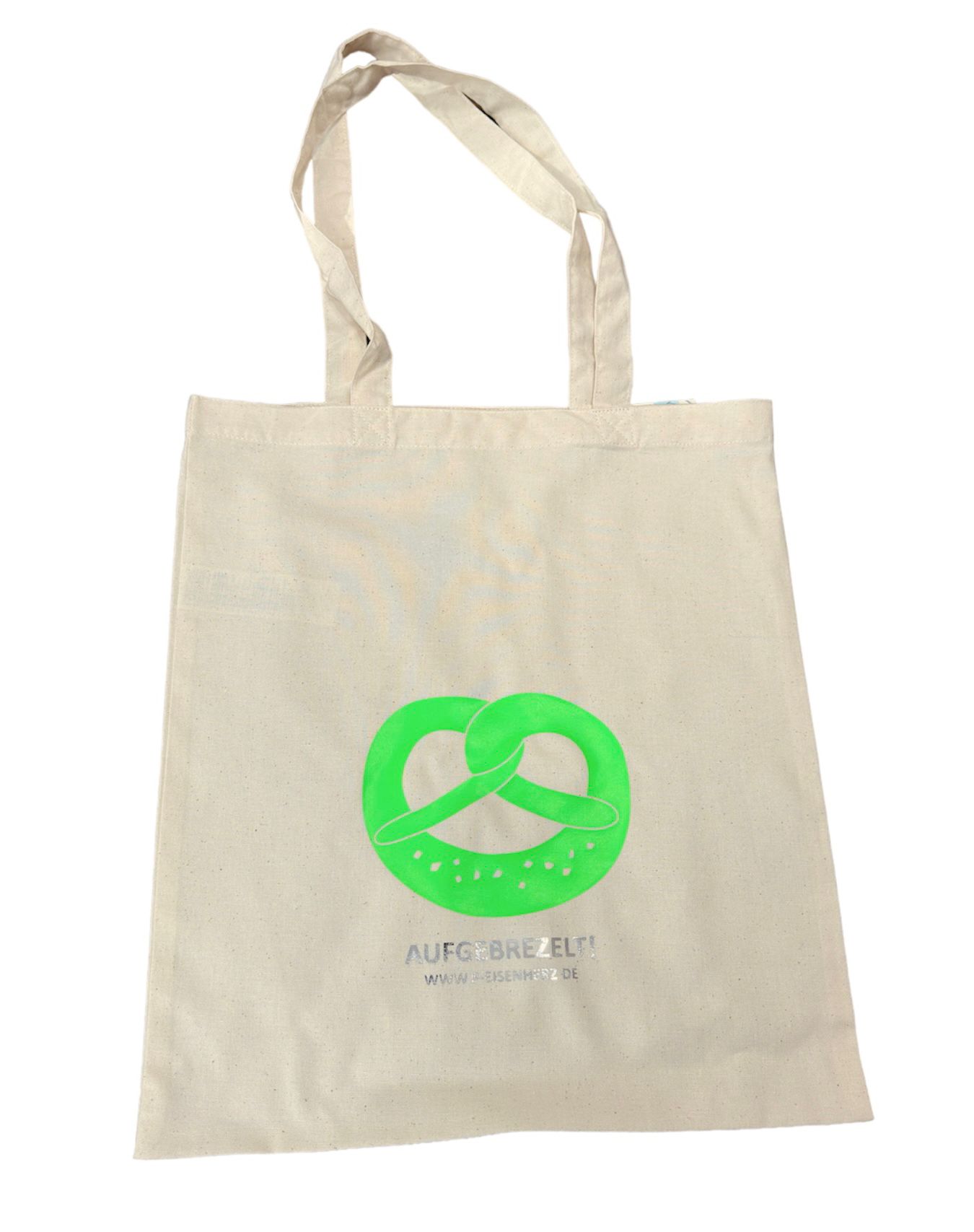 7c29c5fe-8b66-46d5-a346-ffe68661a786 P.Eisenherz Tragetasche Jute Aufgebrezelt - Neon Grün