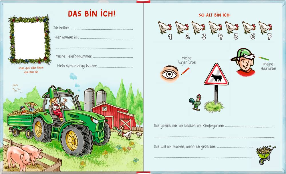 Spiegelburg Freundebuch: Meine Kindergartenfreunde - Bunte Fahrzeuge - Feuerwehr, Traktor, Polizei