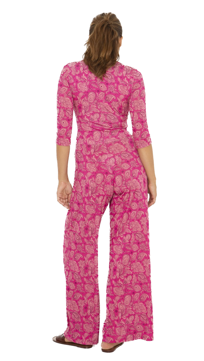 Marivie Jump In! Jumpsuit in Pink Paisley Rosé - SALE