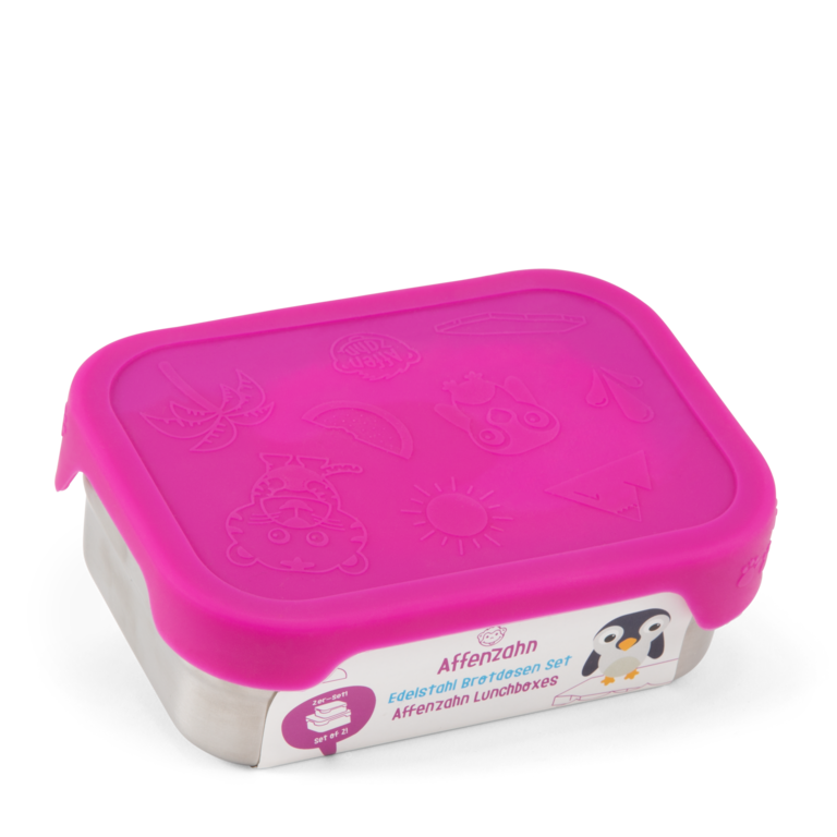 DB697607-2078-48F4-B1D4E70A2D7154F0p6d7y9SmZ4Vaf Affenzahn Brotzeit Brotdose Edelstahl - Pink