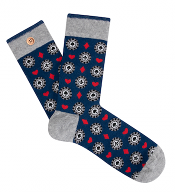 Cabaia Socken Herren Arthur & Benjamin in Blau - Poker Chips 