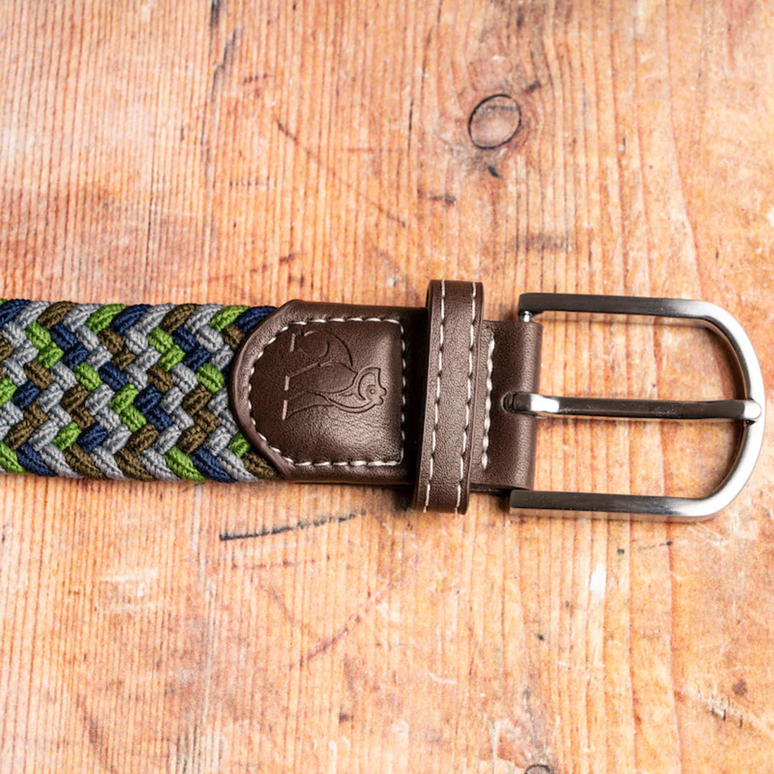 Swole Panda Herren Gürtel Woven - Grün Blau Zick Zack Swole Panda Herren Gürtel Woven - Grün Blau Zick Zack