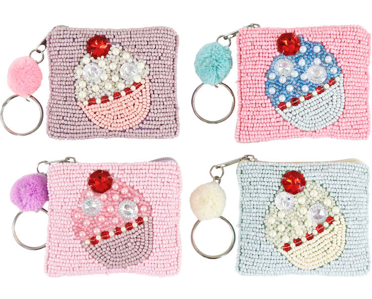 Hoff Schlüsselanhänger Tasche - Perlentasche Cupcake
