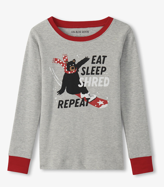 Little Blue House Kinder Pyjama in Blau - Eat Sleep Shred - Snowboarding & Eis Angeln Little Blue House Kinder Pyjama in Blau - Eat Sleep Shred - Snowboarding & Eis Angeln