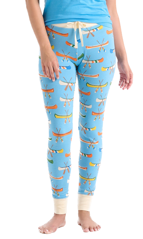Little Blue House Damen Pyjama Legging Hose Blau On the Lake - Am See