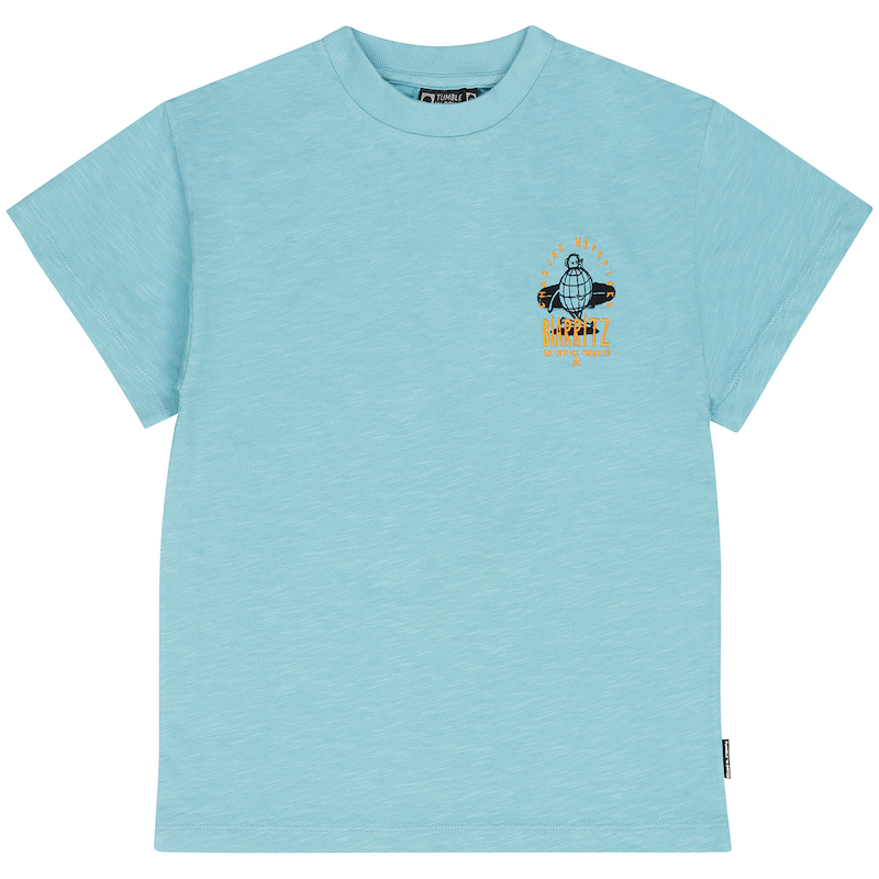 Tumble N Dry Mimizan Kurzarm T-Shirt in Tiefen Aqua Blau - Surfing Beach - SALE